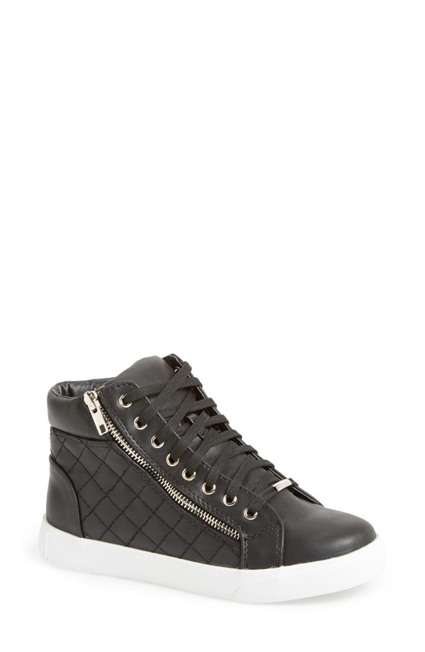 Steve Madden 'Decaf' Quilted High Top Sneaker (Women) | Blingby