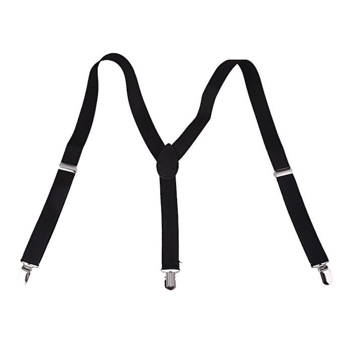 HDE Solid Color Y-Back Clip Suspenders - 1 Inch Wide