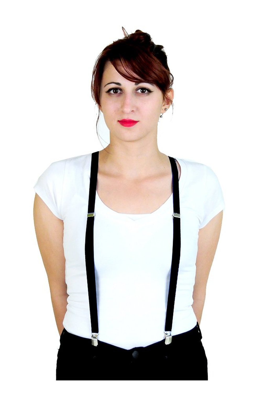 Sidecca Women's Skinny Suspenders