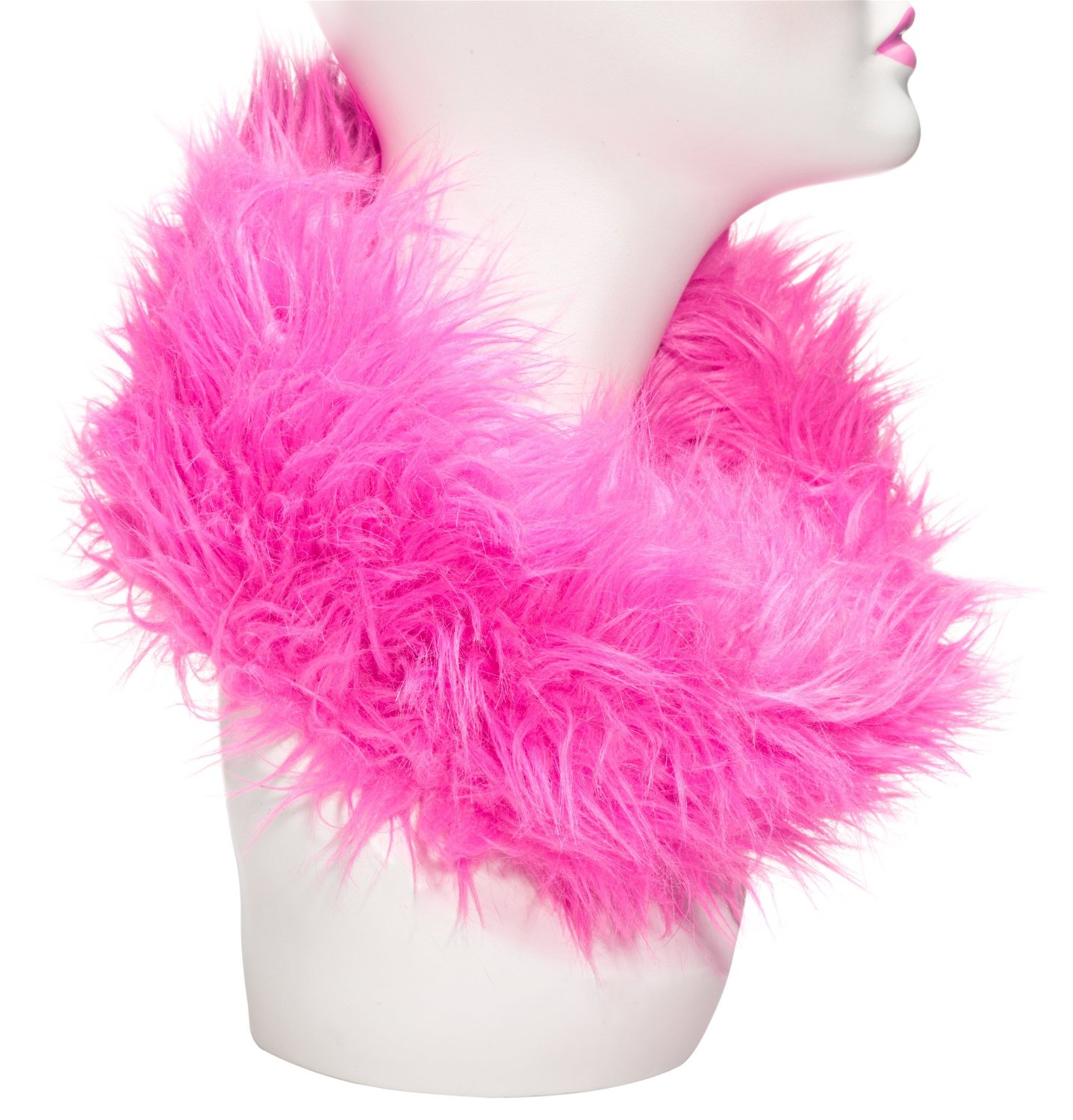 Three Cheers For Girls Faux Fur Reversible Scarf, Pink Mink