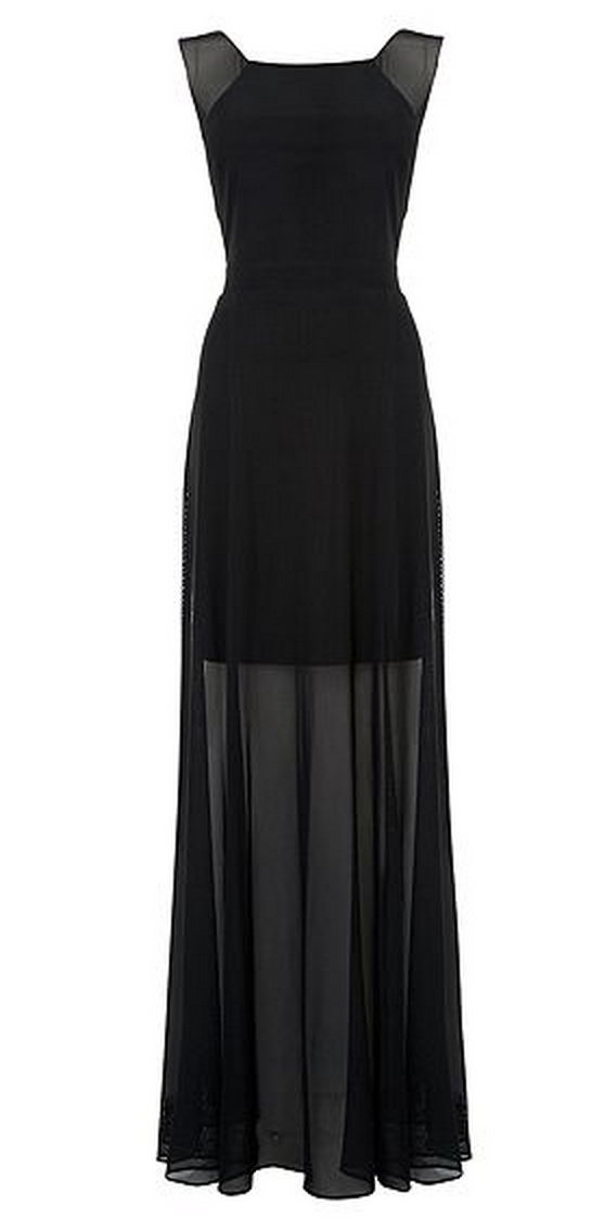 Untold Jersey Maxi Dress With Sheer Skirt