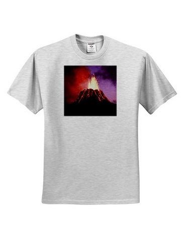 Sandy Mertens Hawaii Travel Designs - Hawaii Volcano Eruption at Night - T-Shirts