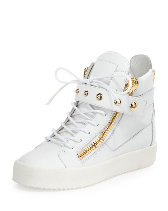 Lamaylorenz Leather High-Top Sneaker, White