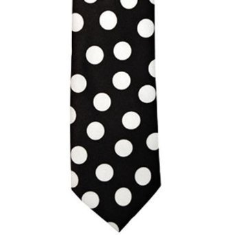 White And Black Polka Dot Tie Necktie Unisex