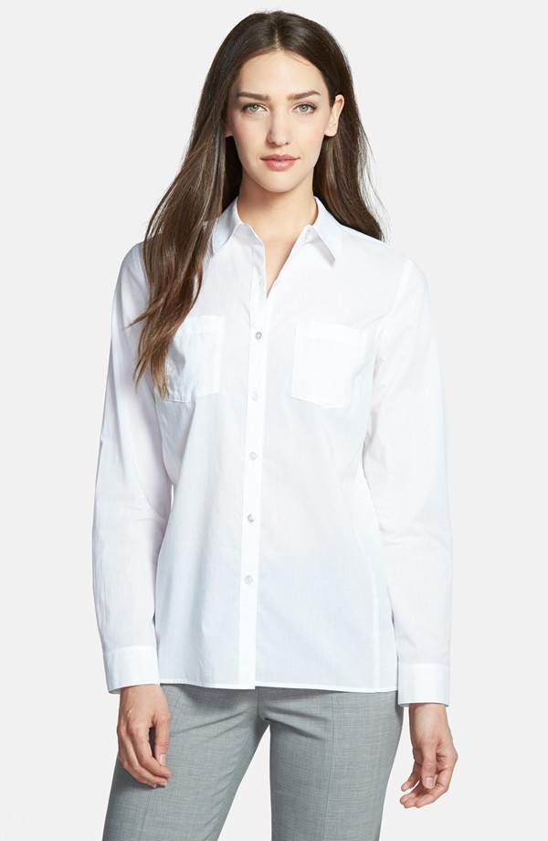Nordstrom Collection Cotton Voile Shirt