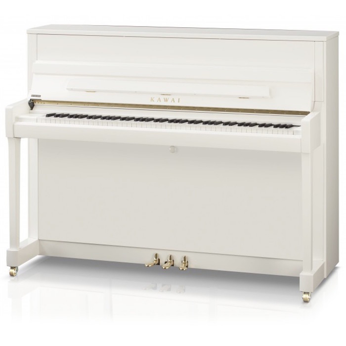 KAWAI K200 UPRIGHT ACOUSTIC PIANO - SNOW WHITE
