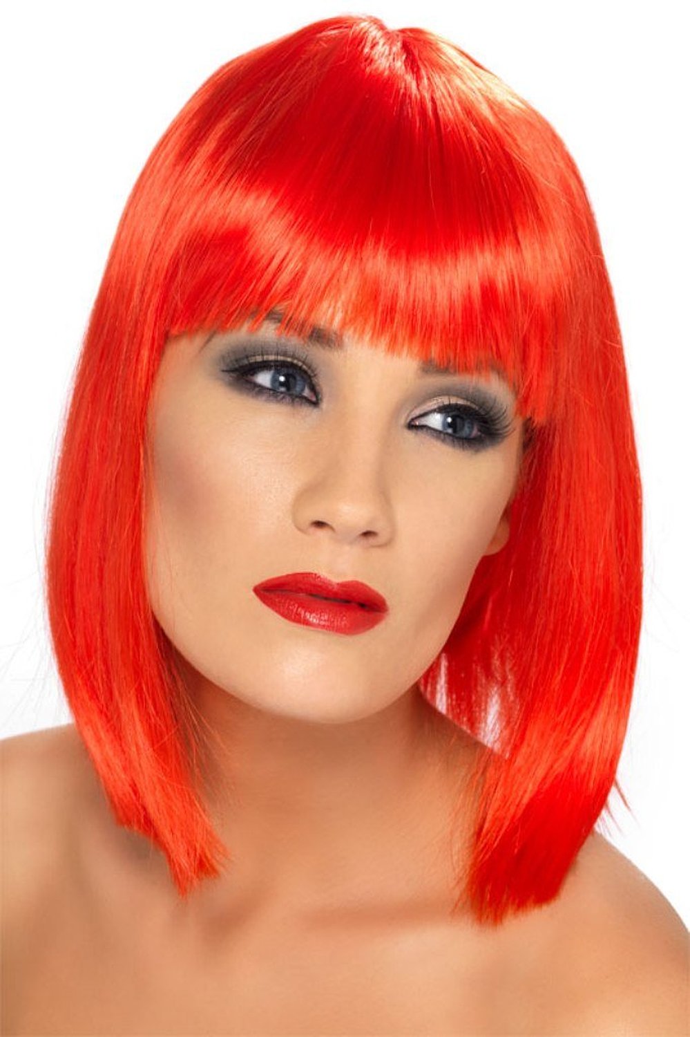 Fever Women's Red Blunt Cut Wig With Fringe