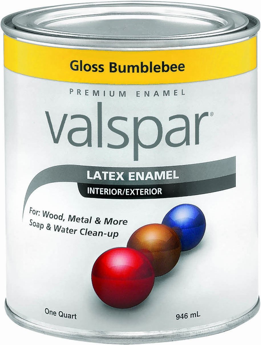 Valspar 65010 Premium Interior/Exterior Latex Enamel, 1-Quart, Bubble Bee Yellow
