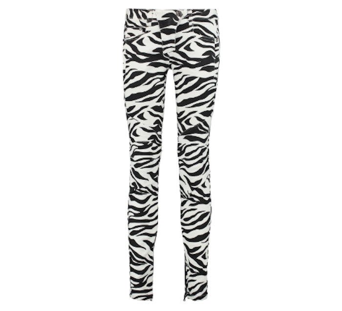 PIERRE BALMAIN Zebra-print mid-rise skinny jeans