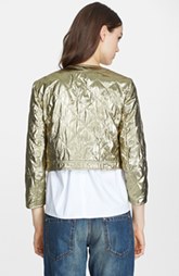 Metallic Quilted Crop Jacket