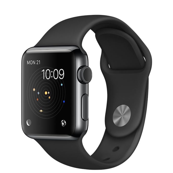 38mm Space Black Stainless Steel Case with Black Sport Band