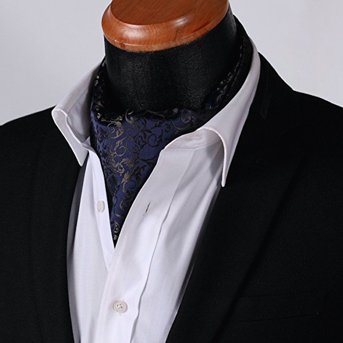 SetSense Men's Floral Jacquard Woven Self Cravat Tie Ascot