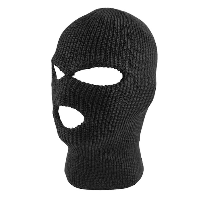Knit Black Face Cover Thermal Ski Mask