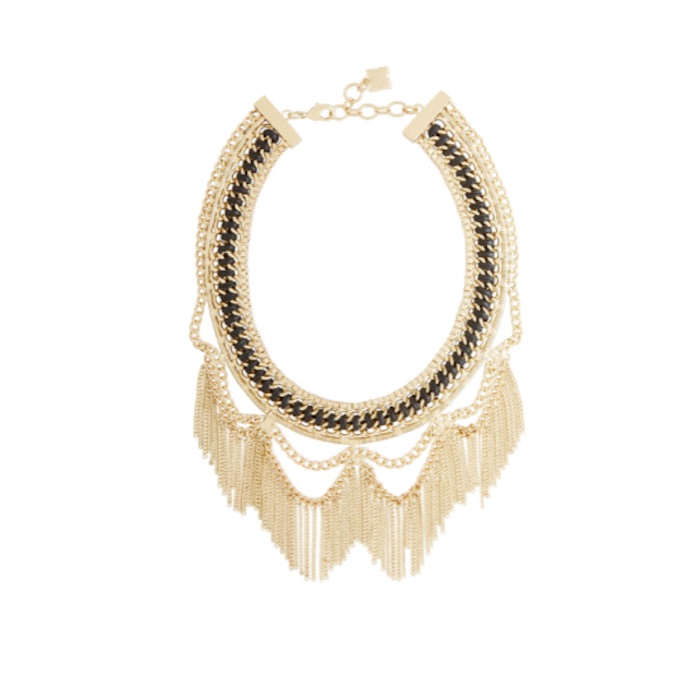Woven Chain Fringe Necklac