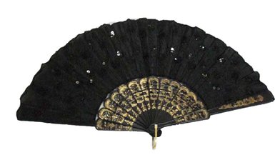 Folding Fan With Sequins