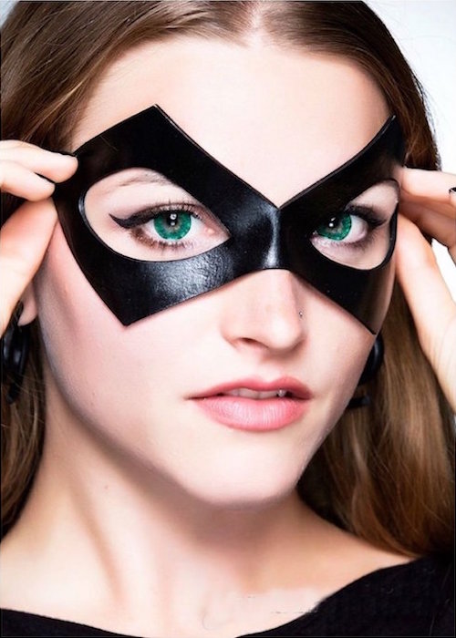 Black Cat / Ms Marvel Leather Mask Cosplay Masquerade Halloween Superhero UNISEX