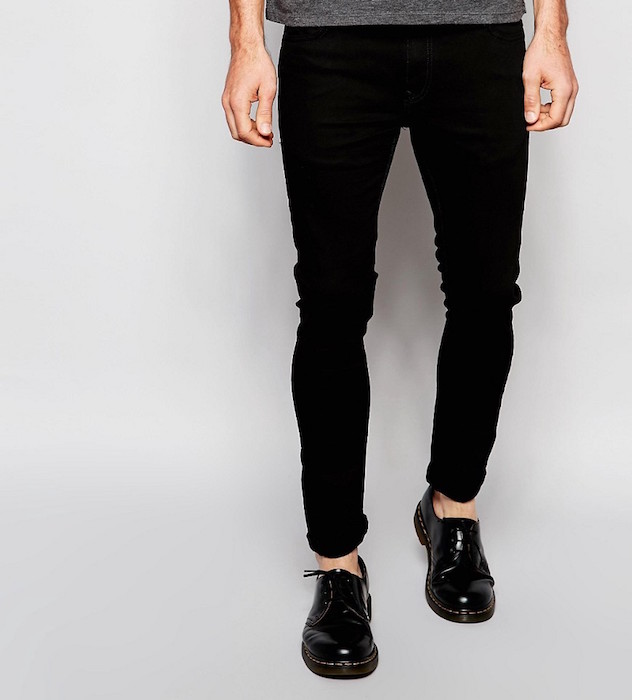 ASOS Extreme Super Skinny Jeans With Knee Rips In Black