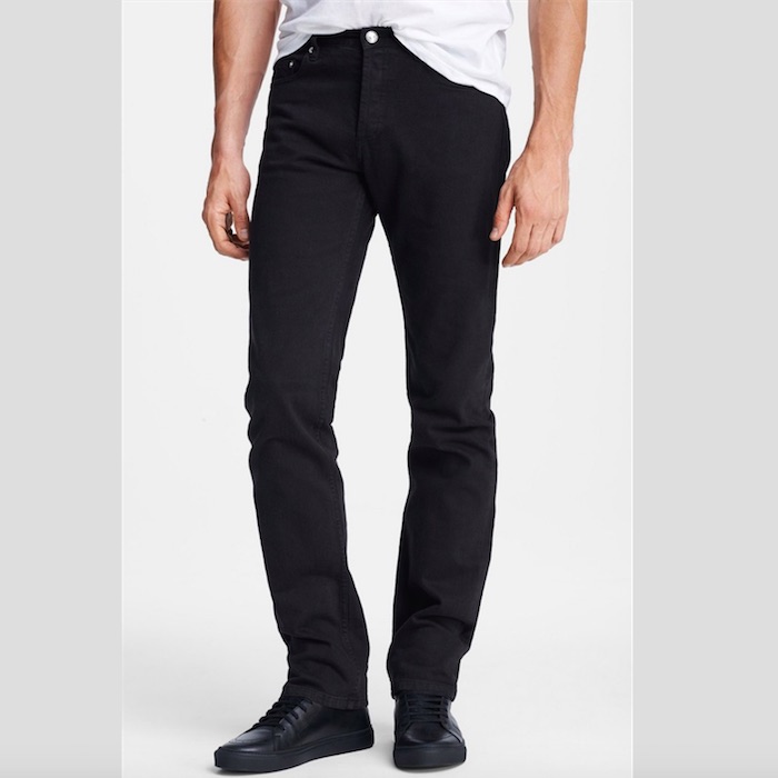 A.P.C. 'New Standard' Slim Straight Leg Jeans (Black)