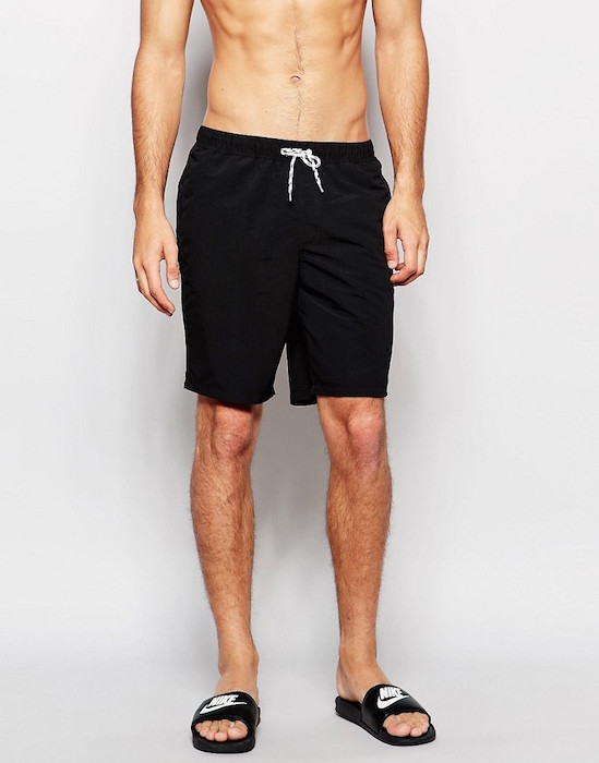 ASOS Swim Shorts In Black Long Length