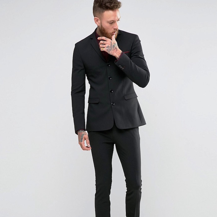 ASOS Super Skinny Four Button Suit Jacket In Black