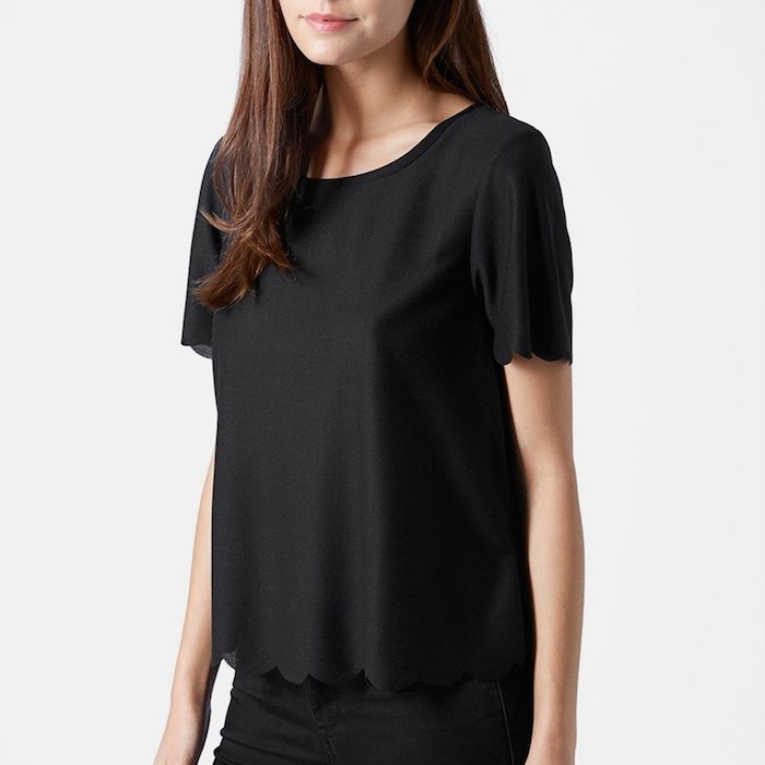 TOPSHOP Scallop Frill Tee