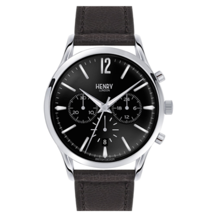 Henry London Chronograph Leather Strap Watch, 41mm