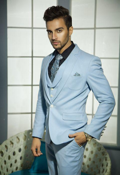 light sky blue Tuxedos Bridegroom Suit groom suits black Men Suits 2015 wedding suit