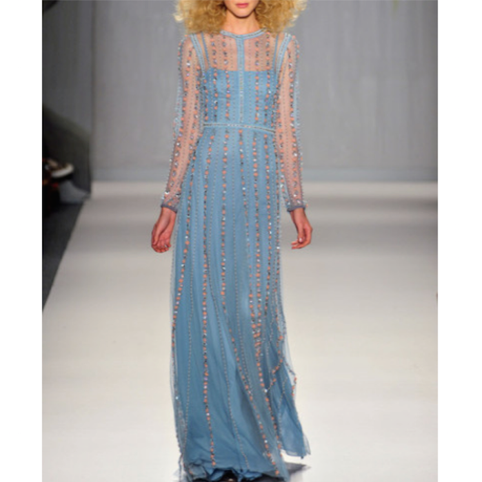 Jenny Packham Spring 2014 Blue Beaded Dress | Blingby