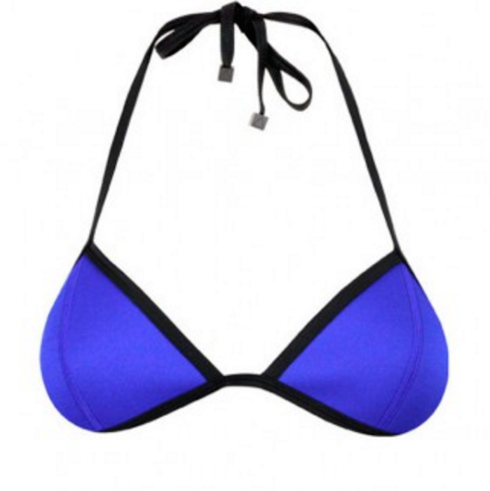 LUCLUC Royal Blue Halter Triangle Bikini Set