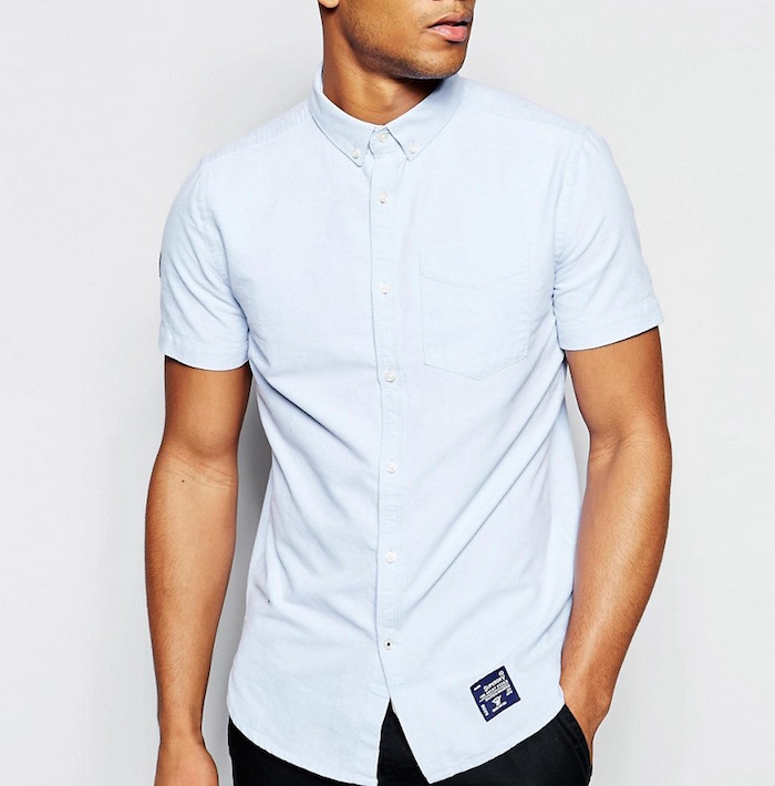 Superdry Short Sleeve Oxford Shirt In Regular Fit | Blingby