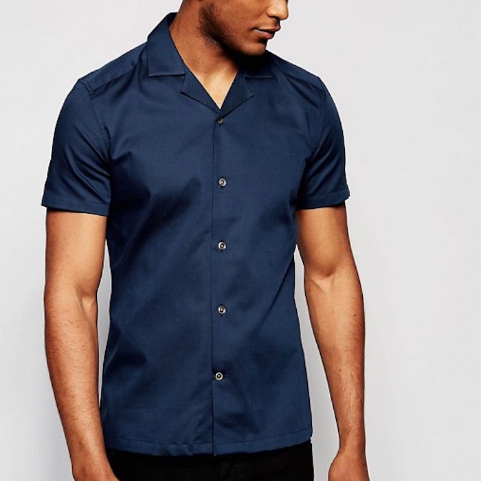 Reiss Short Sleeve Revere Collar Shirt In Regular Fit