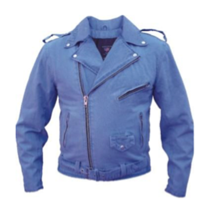 Men’s Basic Motorcycle Jacket 14oz. Blue Denim