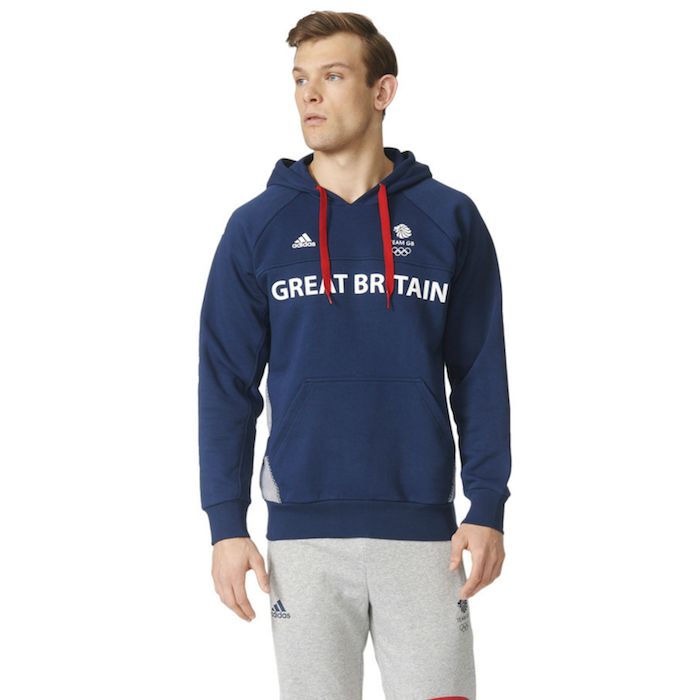 Team GB Official Supporters Product Hoodie Design On Back - Mens - Night Indigo
