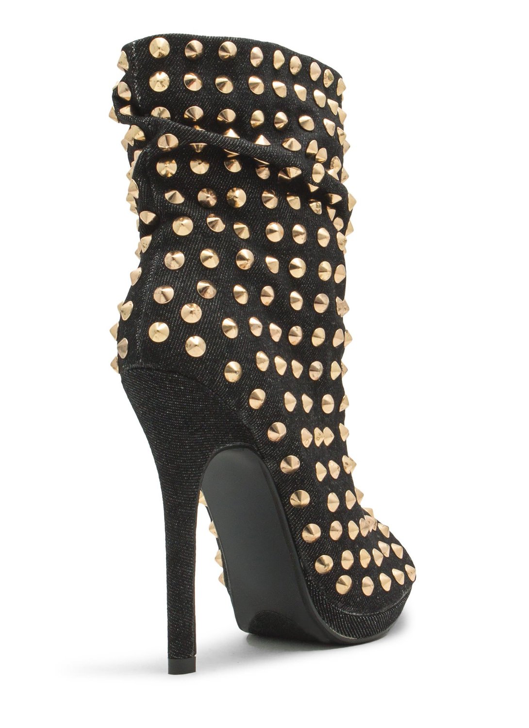 Spiked Punch Slouchy Studded Booties | Blingby