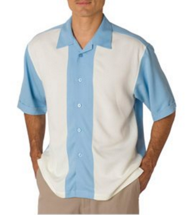 American Bowling Apparel Men's Blue Shirt