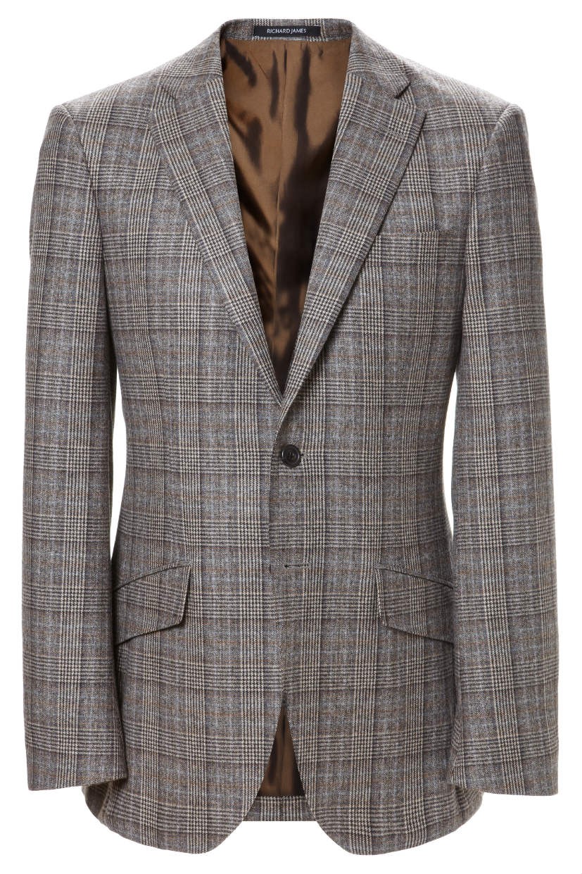 Biscuit & Brown Prince of Wales Check Hyde Suit | Blingby