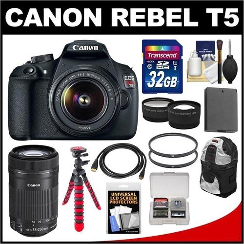 Canon - Bundle Eos Rebel T5 Digital Slr Camera Body & Ef-S 18-55Mm Is Ii Lens