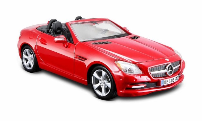 2011 Mercedes-Benz SLK Convertible, Red - Maisto 31206R - 1/24 Scale Diecast Model Toy Car