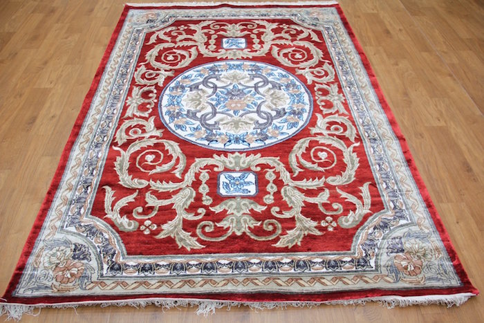 Handmade Silk Rug Marine Carpet Modern Carpet Putting Green Carpets Red and Black Carpet Polyester Carpet (245c-5x7.5)