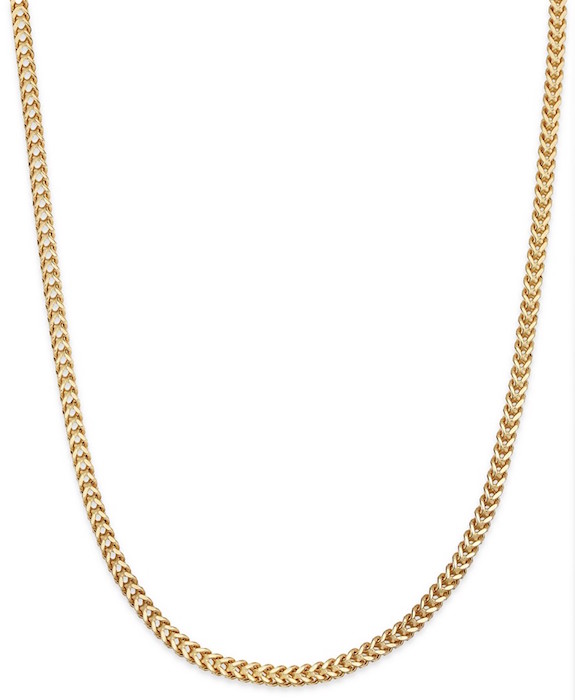 Hollow Franco Chain Necklace In 14K Gold