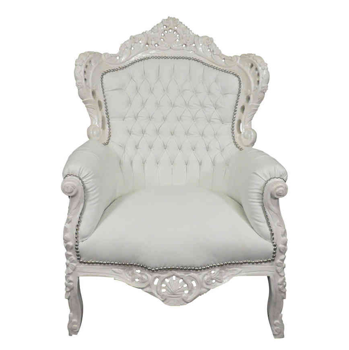Royal Decorations Baroque Armchair White