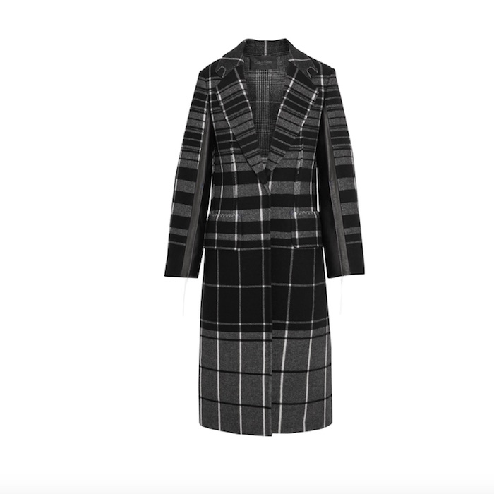 CALVIN KLEIN COLLECTION Checked wool coat