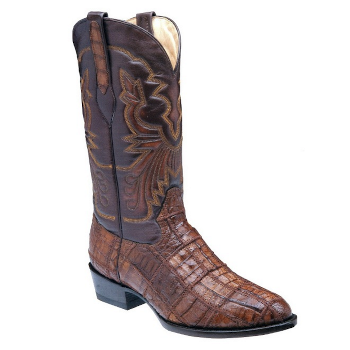 Corral Chocolate Caiman Patchwork Exotic Cowboy Boot