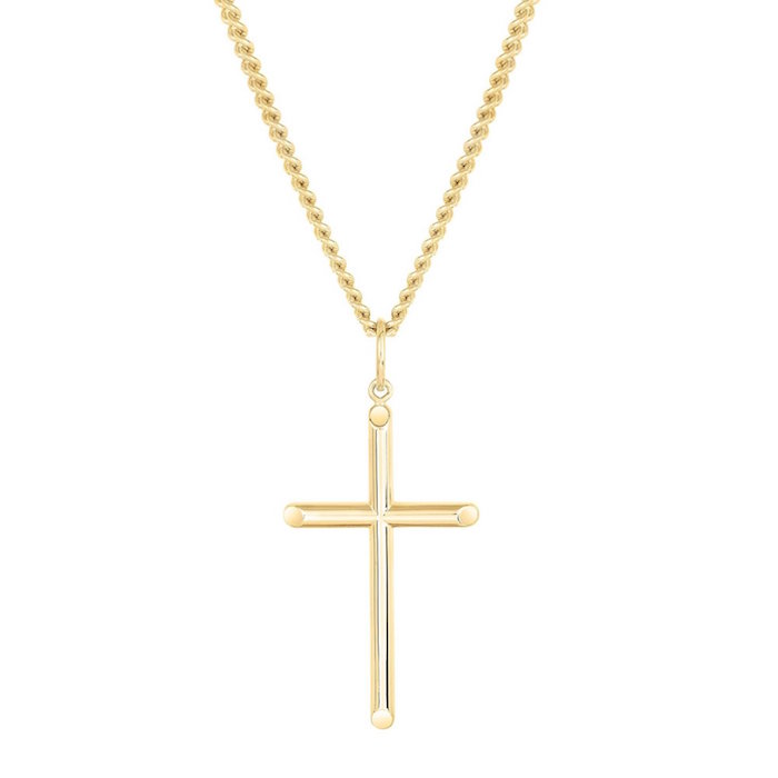 Men's Gold Filled Cross Pendant With 24