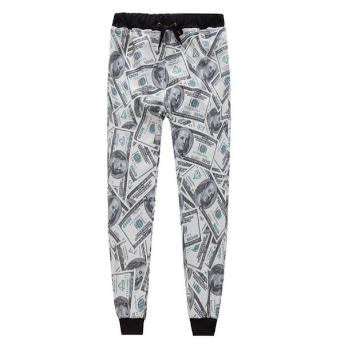 GuPoBoU168 Unisex Dollars Notes Bill Money Printed Pants