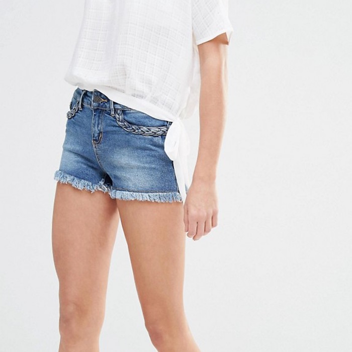 Vero Moda Embroidered Pocket Denim Shorts