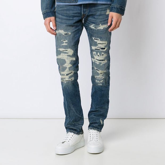 RRL distressed jeans