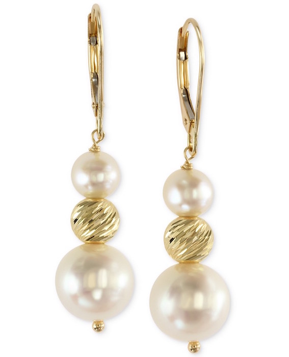 EFFY Cultured Freshwater Pearl Drop Earrings in 14k Gold (5-1/2mm and