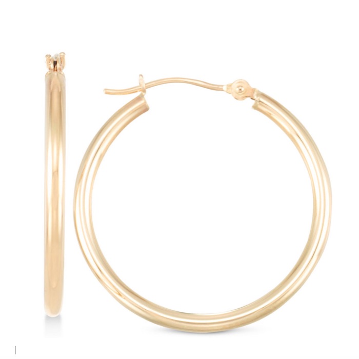 Macy's Polished Tube Hoop Earrings in 10k Gold