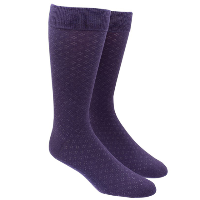 The Tie Bar Speckled Men's Socks Eggplant